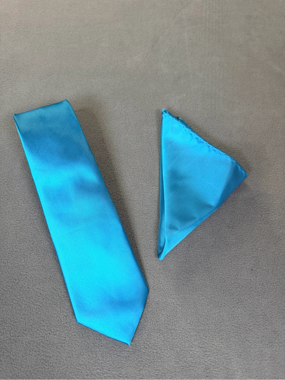 Turquoise Blue Men's Tie and Pocket Square Set- Weddings/Prom/Formal/Events